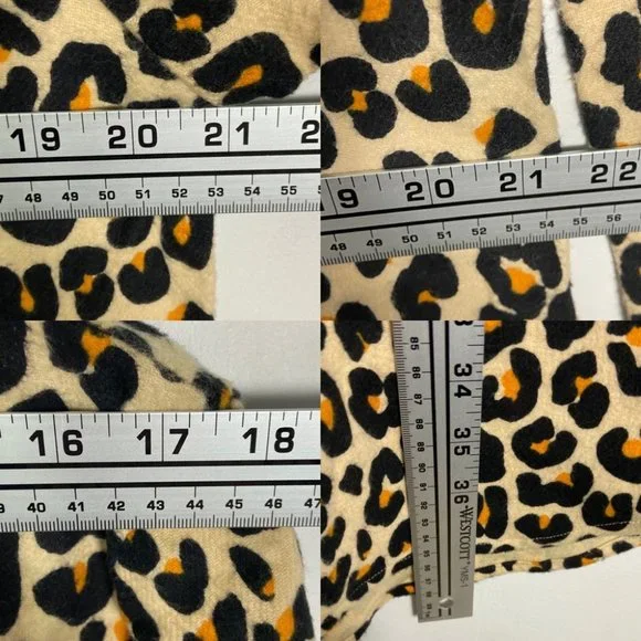 NEW Nordstrom Leopard Print Cotton Flannel Pajama Dress Nightshirt Size Medium - Picture 11 of 14